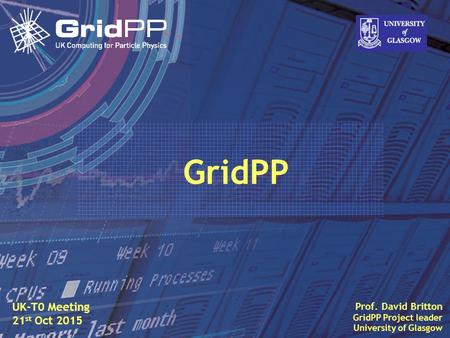 Slide David Britton, University of Glasgow IET, Oct 09 1 Prof. David Britton GridPP Project leader University of Glasgow UK-T0 Meeting 21 st Oct 2015 GridPP.