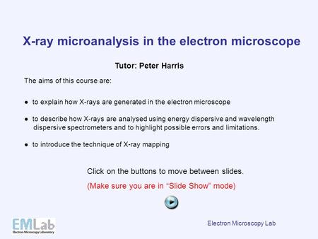 X-ray microanalysis in the electron microscope