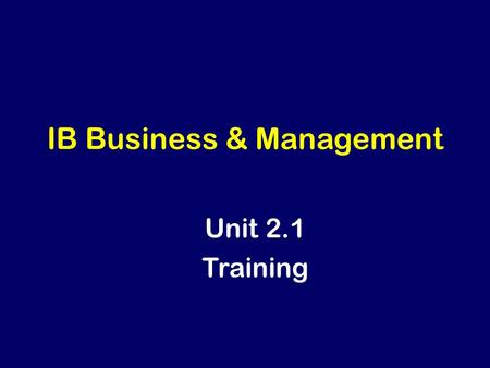 IB Business & Management