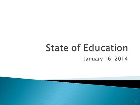 January 16, 2014 1. 2  Introduced Annual Measurable Objectives (AMOs) to determine student, school, district and state achievement  Approved the Emergency.