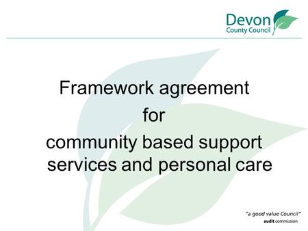 community based support services and personal care