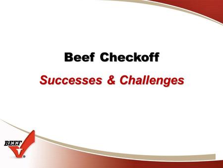 Beef Checkoff Successes & Challenges. 2 Successes and Challenges Consumers and beef safety Consumers and beef’s nutrition Consumers and lifestyle/socio-economic.