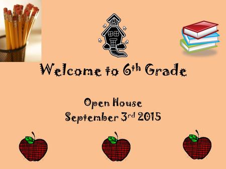 Welcome to 6 th Grade Open House September 3 rd 2015.