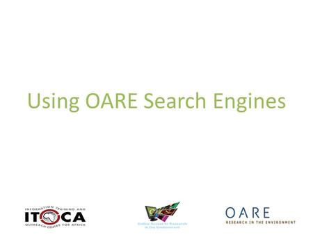 Using OARE Search Engines. Environmental Index (EBSCO) Advanced Search.