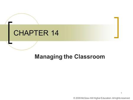 Managing the Classroom