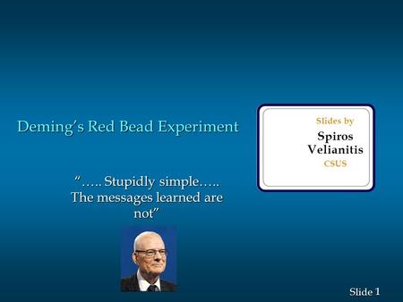 Deming’s Red Bead Experiment