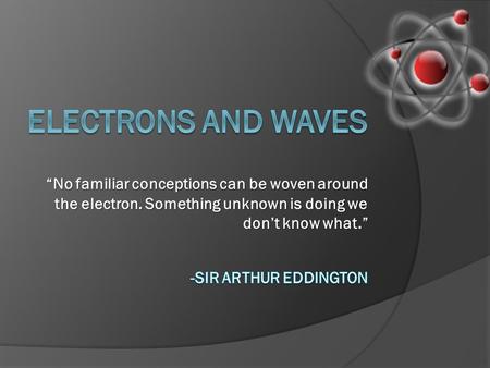 The Dilemma  Particles have mass and a specific position in space (matter)  Waves have NO mass and NO specific position in space (light and energy)