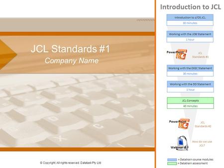 © Copyright. All rights reserved. Datatask Pty Ltd JCL Standards #1 Company Name.