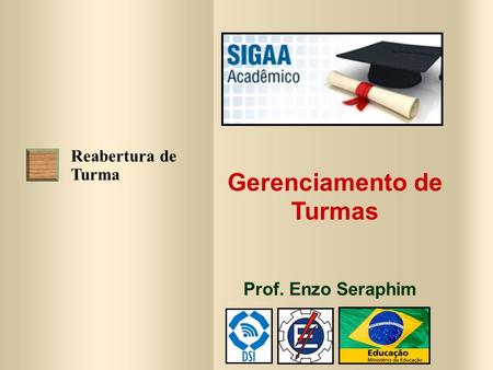 Gerenciamento de Turmas Prof. Enzo Seraphim Reabertura de Turma.