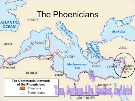 The Phoenicians. The Phoenicians settled in Carthage, North Africa. Major cities were Tyre, Sidon, Byblos, and Arwad. All were fiercely independent, rival.