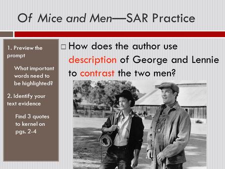 Of Mice and Men—SAR Practice