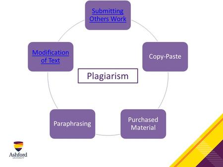 Submitting Others Work Copy-Paste Purchased Material Paraphrasing Modification of Text Plagiarism.