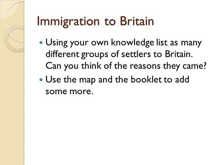 Immigration to Britain