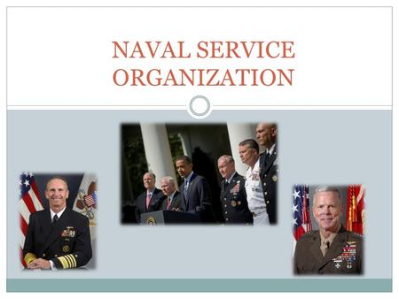 NAVAL SERVICE ORGANIZATION. Outline I. National Military Structure II. Department of the Navy Leadership III. Chain of Command IV. Unified Commands V.