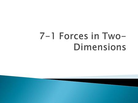  Object is in Equilibrium when F net = 0 ◦ Either motionless or constant velocity ◦ Can also occur when resultant of 3 or more forces equals a net force.