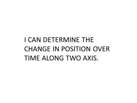 I CAN DETERMINE THE CHANGE IN POSITION OVER TIME ALONG TWO AXIS.