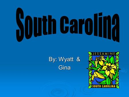 By: Wyatt & Gina. The name of our colony is South Carolina. South Carolina was founded in 1763. The colony’s founder was King Charles the 1 st.