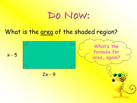 What is the area of the shaded region?