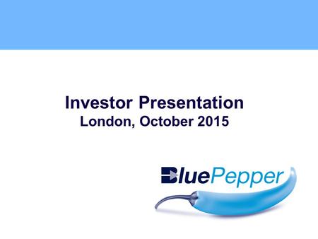 Bidvest Direct by Investor Presentation London, October 2015.