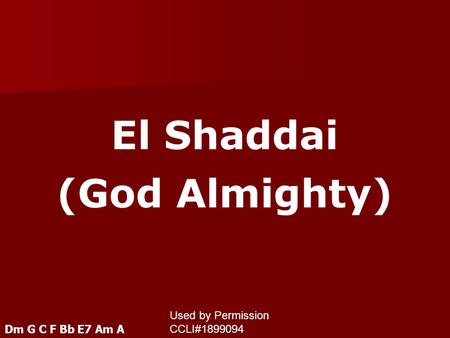 El Shaddai (God Almighty)