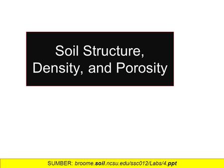 Soil Structure, Density, and Porosity