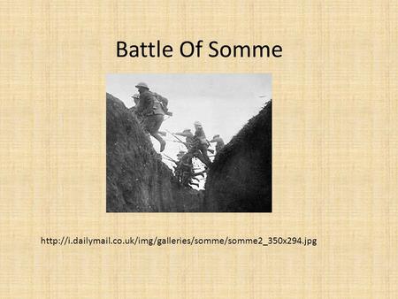 Battle Of Somme