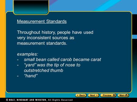 Measurement Standards