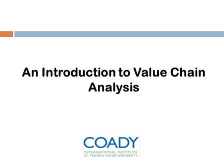 An Introduction to Value Chain Analysis