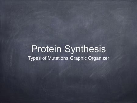 Types of Mutations Graphic Organizer