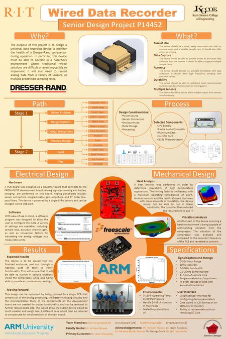 Path The purpose of this project is to design a universal data recording device to monitor the health of a Dresser-Rand compressor during operation. In.