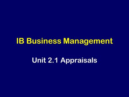 IB Business Management