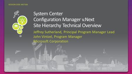 Jeffrey Sutherland, Principal Program Manager Lead John Vintzel, Program Manager Microsoft Corporation SESSION CODE: MGT306.