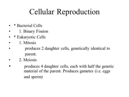 Cellular Reproduction