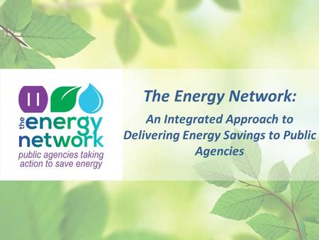 The Energy Network: An Integrated Approach to Delivering Energy Savings to Public Agencies.