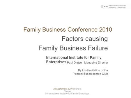 Family Business Conference 2010