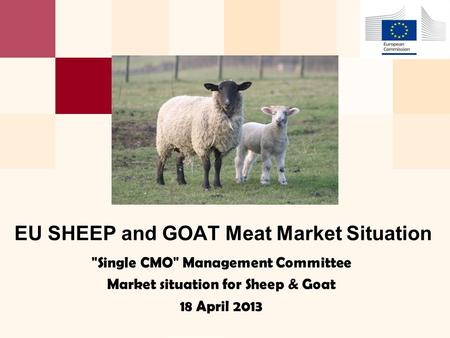 Single CMO Management Committee Market situation for Sheep & Goat 18 April 2013 EU SHEEP and GOAT Meat Market Situation.