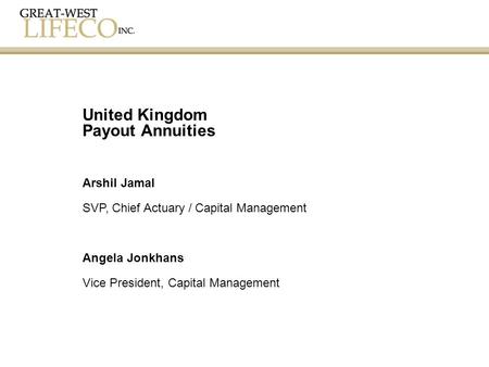 United Kingdom Payout Annuities Arshil Jamal