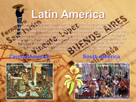 What are the three primary cultural influences on Brazil? Name two Native American cultures that were dominant in Central America before they were conquered.