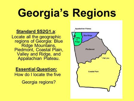 How do I locate the five Georgia regions?