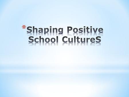 2 Research showed that successful organizations, including schools, had a consistent theme: “the power of values and culture in these corporations rather.