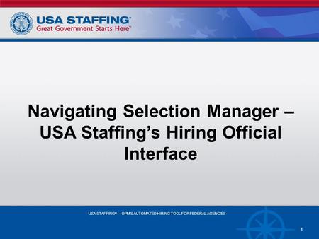 Navigating Selection Manager –