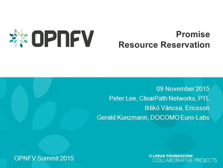 Promise Resource Reservation 09 November 2015