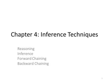 Chapter 4: Inference Techniques