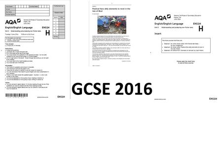 GCSE 2016. Aims of this evening To know the format of the exam that students will be sitting on June the 7 th. To understand the requirements of each.