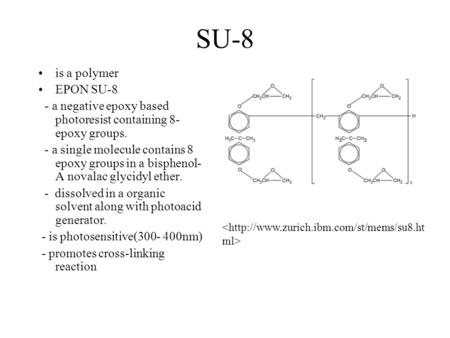 SU-8 is a polymer EPON SU-8