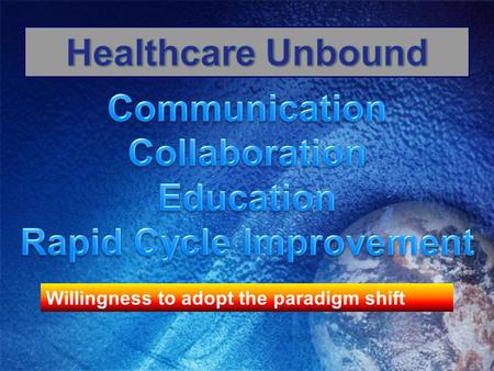 Willingness to adopt the paradigm shift. Physician Value Simplified workflow Reduced Liability Improved Pt. Compliance Higher Clinical Outcomes Proven.