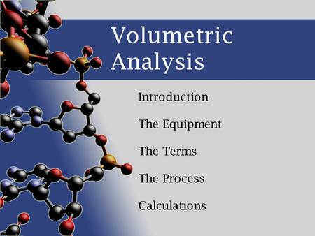 Introduction The Equipment The Terms The Process Calculations