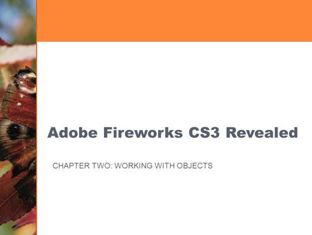 Adobe Fireworks CS3 Revealed CHAPTER TWO: WORKING WITH OBJECTS.