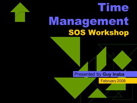 Time Management SOS Workshop Presented by Guy Inaba February 2008.