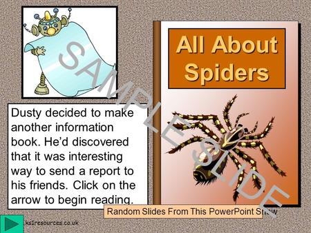 SAMPLE SLIDE All About Spiders